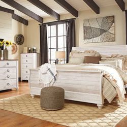 Furniture Barn - The ultimate look for a beach cottage or shabby chic inspired retreat, the Willowton queen sleigh bed