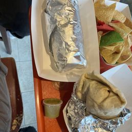 Pollo Asado Burrito Chips and Salsa