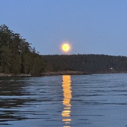 Shearwater Kayak Tours - Full moon rising over Crane Island