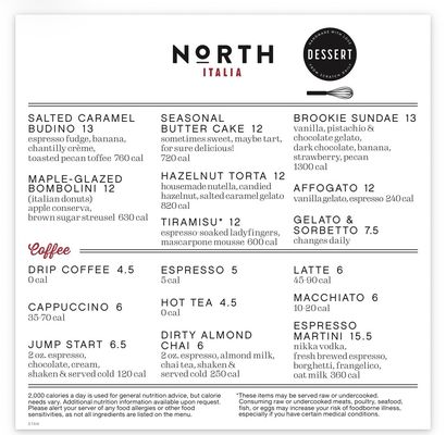 Menu photo 4 North Italia Charlotte, NC