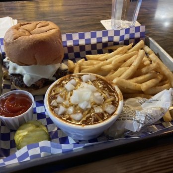 Miller's Corner Bar and Grill - Mushroom burger with chili - Bars Near Me - Columbia Heights, Minnesota Miller's Corner Bar and Grill - Mushroom burger with chili - Bars Near Me - Columbia Heights, Minnesota