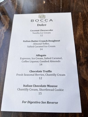 Menu photo 1 Bocca Ristorante Birmingham, AL Menu photo 1 Bocca Ristorante Birmingham, AL