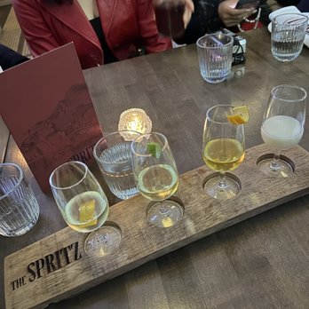 Capo & The Spritz - A flight of their house made "cellos" (limoncello, limecello, etc) - Pizza Near Me - Vancouver, British Columbia