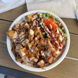 The Ono Poke - build your own bowl - chicken, white rice