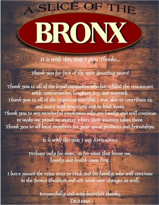 Menu photo 1 A Slice of the Bronx Wolcott, CT Menu photo 1 A Slice of the Bronx Wolcott, CT