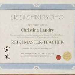 Reiki Master Certificate