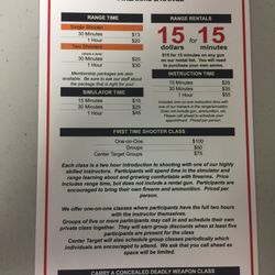 Center Target Firearms & Range - List of services