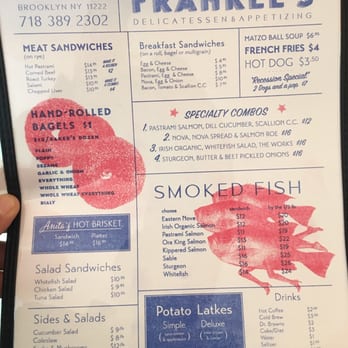 Frankel's Delicatessen - Menu - Delis Near Me - Brooklyn, New York Frankel's Delicatessen - Menu - Delis Near Me - Brooklyn, New York