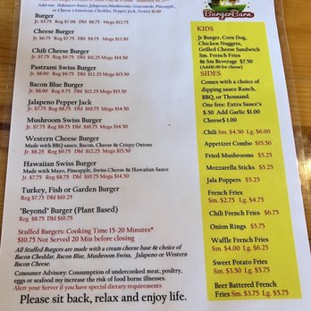 Burger Barn - Menu - Burgers Near Me - Pollock Pines, California