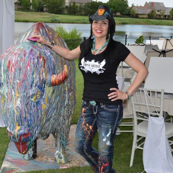 Tipsy Artist - Tipsy Artist with the famous splatter painted Bricktown Buffalo - Art Schools Near Me - Guthrie, Oklahoma Tipsy Artist - Tipsy Artist with the famous splatter painted Bricktown Buffalo - Art Schools Near Me - Guthrie, Oklahoma