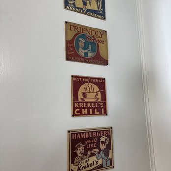 Krekel's Custard & Hamburgers - Cool signs by the soda/pop machine - Burgers Near Me - Springfield, Illinois