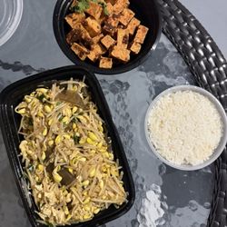 Vegetable stir fry, fried tofu and rice. $27.59 including tax.