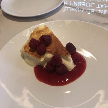 Spago - Basque cheesecake with raspberries - New American Near Me - Las Vegas, Nevada
