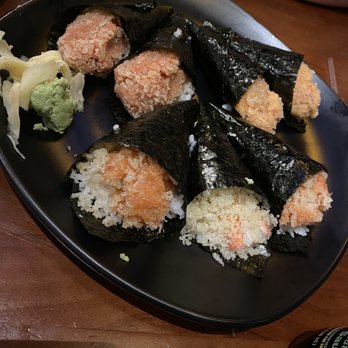 Sushi Haya - Handrolls - ordered without cucumbers . The crunchies were a little different for me but it was still really great - Japanese Near Me - Houston, Texas Sushi Haya - Handrolls - ordered without cucumbers . The crunchies were a little different for me but it was still really great - Japanese Near Me - Houston, Texas