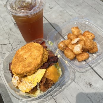 Handsome Biscuit - Chicken Classic with an added egg and bacon. - Breakfast & Brunch Near Me - Norfolk, Virginia Handsome Biscuit - Chicken Classic with an added egg and bacon. - Breakfast & Brunch Near Me - Norfolk, Virginia