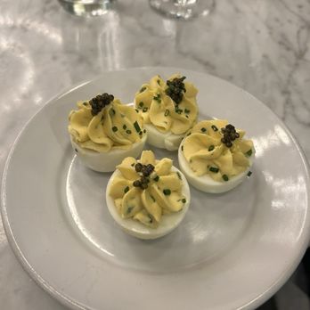 La Belle Helene - Devil eggs with Caviar - French Near Me - Charlotte, North Carolina