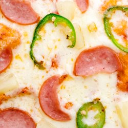 Serious Pizza - Fort Worth - The Hawaiian- Ham, red sauce, pineapple, mozzarella, jalapeños