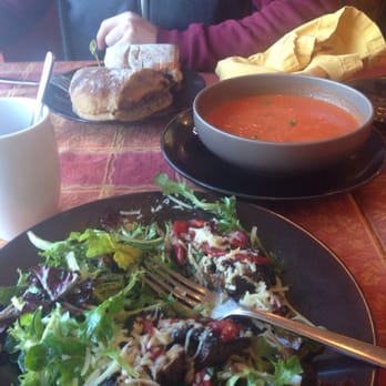 Turkey Red - Beef steak salad was delish! The soup was also great; tomato feta. Hubby liked his sandwich special, some sort of steak sandwich - Bakeries Near Me - Palmer, Alaska