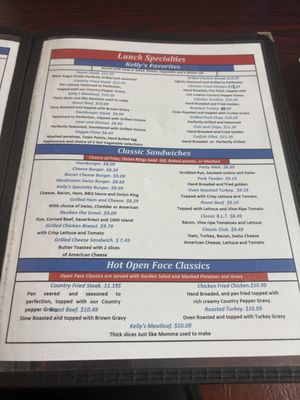 Menu photo 1 Kelly's Family Diner Wichita, KS