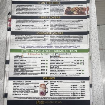 Arepa Grill - Menu 02/01/24 - Venezuelan Near Me - Atlanta, Georgia Arepa Grill - Menu 02/01/24 - Venezuelan Near Me - Atlanta, Georgia