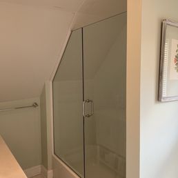 Third floor, shower door installation Third floor, shower door installation