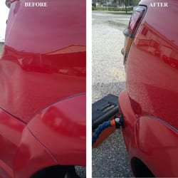 The Dent Guys - My SUV before and after picture. Amazing work