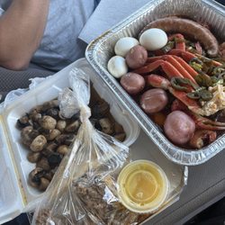 Debarge's Crawfish - Cajun snow crab combo, turkey neck, boiled mushrooms