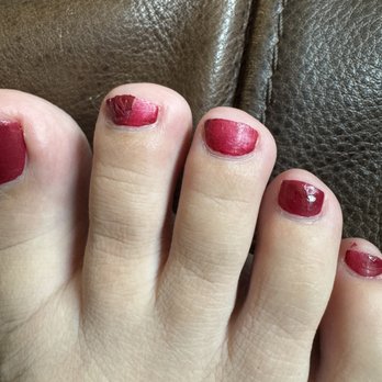Oh La La Nail Spa - Next day after getting a regular nail polish pedicure - Nail Salons Near Me - Elgin, Illinois Oh La La Nail Spa - Next day after getting a regular nail polish pedicure - Nail Salons Near Me - Elgin, Illinois