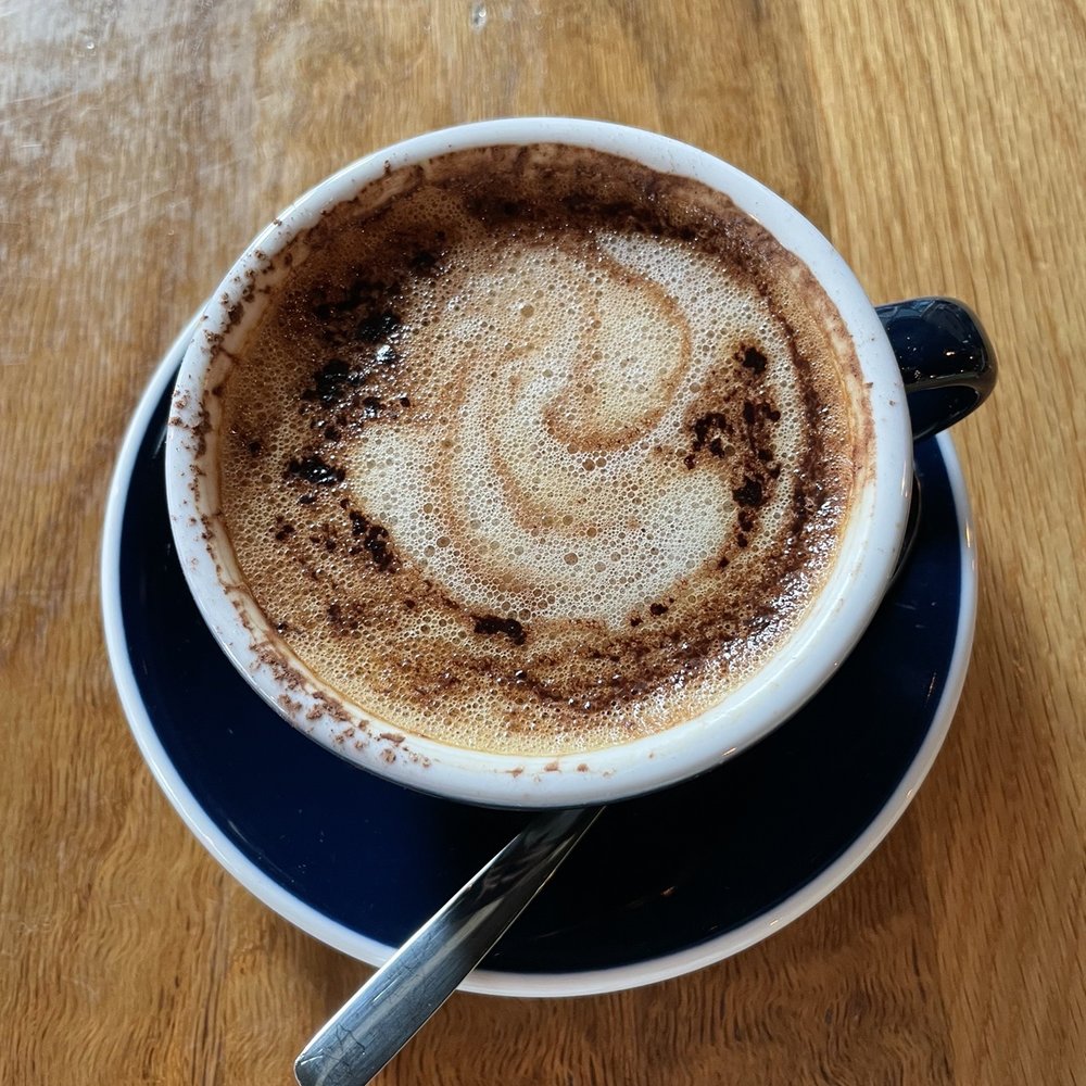 Mildreds - Cappuccino with almond milk - Salad Near Me - London, XGL Mildreds - Cappuccino with almond milk - Salad Near Me - London, XGL