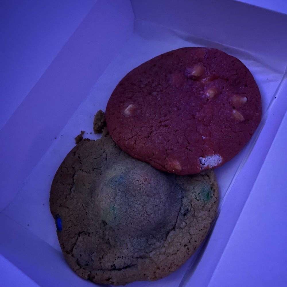 Just Baked - M&M Stuffed Oreo Giant Cookie and red velvet stuffed - Bakeries Near Me - Boca Raton, Florida