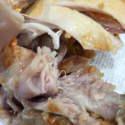 KFC - Not fully cooked-  picture doesn't do it justice.  It was really pink and the chicken was mushy as in raw.