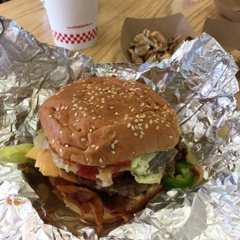 Five Guys - small bacon cheeseburger with the mushrooms scraped off - Burgers Near Me - Sunnyvale, California