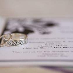 Hastings House Garden Weddings - rings and invitation Photo by Linda Montalto Patterson