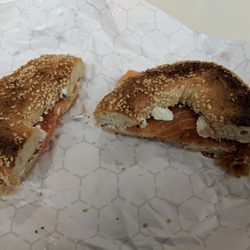 Café Montreal Bagel - 12 bagel with salmon and cream cheese $12