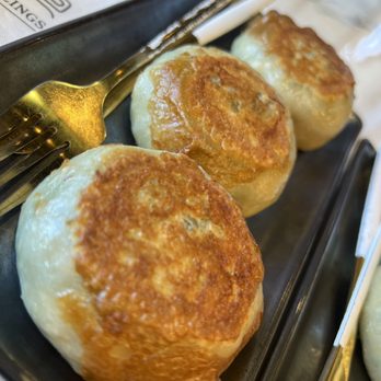 Supreme Dumplings - Pan Pan-Fried Leek Pie (3) (also called pan fried garlic chives) - Shanghainese Near Me - Bellevue, Washington Supreme Dumplings - Pan Pan-Fried Leek Pie (3) (also called pan fried garlic chives) - Shanghainese Near Me - Bellevue, Washington