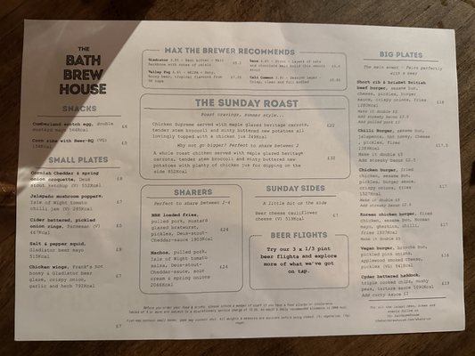 Menu photo 2 The Bath Brew House Bath, BAS Menu photo 2 The Bath Brew House Bath, BAS