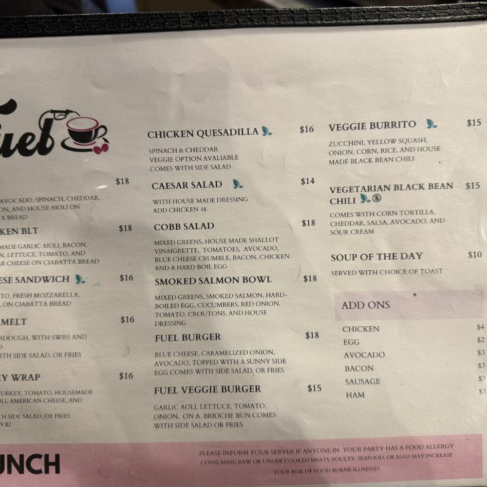 Lunch menu Lunch menu