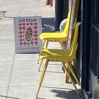 Okkon - Sidewalk sandwich board - Japanese Near Me - Oakland, California