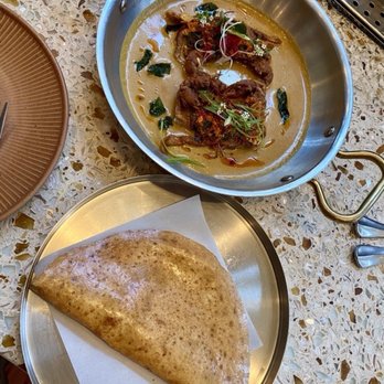 Copra - Crispy Softshell Crab served with small dosa --rice crepe was delicious and actually a meal for me - Indian Near Me - San Francisco, California