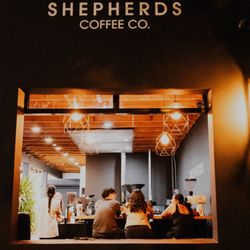 Shepherds Coffee - Night view of front of shop