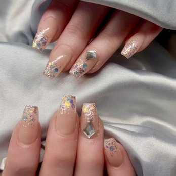 M2 Nail Lounge - Pink glitter nails done by Alice - Nail Salons Near Me - Alhambra , California M2 Nail Lounge - Pink glitter nails done by Alice - Nail Salons Near Me - Alhambra , California