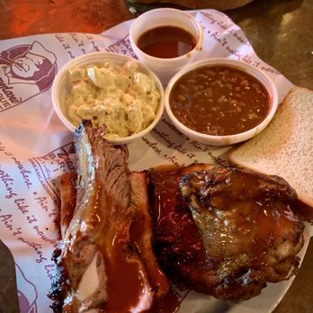 Dreamland BBQ - 2 meat combo. Ribs, chicken, potato salad, and baked beans - Barbeque Near Me - Montgomery, Alabama