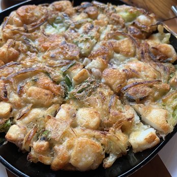 Slow Loris - Seafood Pancake (Jeon) - so good! - Korean Near Me - Brooklyn, New York
