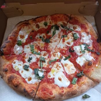Tin Can Dough Co - Margarita with housemade mozzarella , fresh basil, and extra virgin olive oil - Donuts Near Me - Napanoch, New York Tin Can Dough Co - Margarita with housemade mozzarella , fresh basil, and extra virgin olive oil - Donuts Near Me - Napanoch, New York