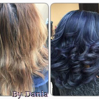Dania's Hair Studio - From box color.! To metallic Blue at the Hair Salon . - Hair Salons Near Me - Tampa, Florida Dania's Hair Studio - From box color.! To metallic Blue at the Hair Salon . - Hair Salons Near Me - Tampa, Florida