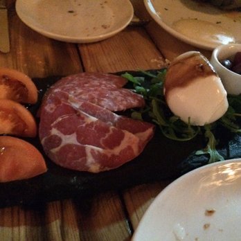 Grand Vin - Burrata with capiola, prosciutto, tomato, and olives. - Wine Bars Near Me - Hoboken, New Jersey