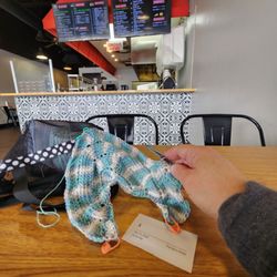 The Gyro Shop - Crocheting while I wait
