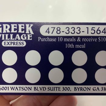 Greek Village Express - From GVE's FB Page: Dang! I forgot to get a punch card! - Greek Near Me - Byron, Georgia Greek Village Express - From GVE's FB Page: Dang! I forgot to get a punch card! - Greek Near Me - Byron, Georgia
