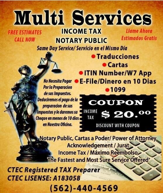 MONZON MULTI SERVICE 11815 Orange St, Norwalk, California Insurance