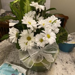Sympathy flowers.
